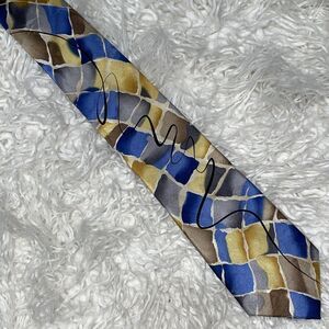 J Garcia Collection Mens Tie Silk Birdland Collection 61 Office Wear Geometric